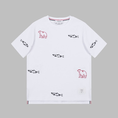 톰브라운 남성 화이트 크루넥 반팔티 - Mens White Tshirts - thom0613x