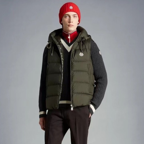 몽클레어 남성 그린 다운 베스트 - Mens Green Vest - moc02512x