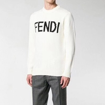 펜디 남성 트렌디 아이보리 니트 - Mens Ivory Sweaters - fen01289x