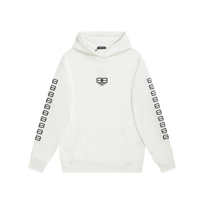 발렌시아가 남/여 캐쥬얼 화이트 후드티 - Unisex White Hoodie - bal01695x