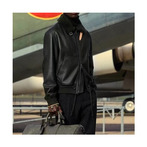 루이비통 남성 가죽 자켓 - Louis vuitton Mens Black Jacket - lou5255x