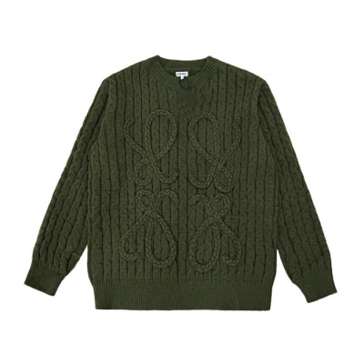 로에베 남성 그린 크루넥 스웨터 - Loewe Mens Green Sweaters - loe0650x