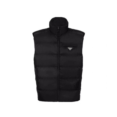 프라다 남성 블랙 다운 베스트 - Prada Mens Black Down Vest - pra02835x
