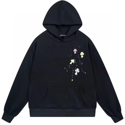 크롬하츠 남/녀 블랙 후드티 - Chrom hearts Unisex Black Hoodie - Chr0462x