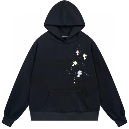 크롬하츠 남/녀 블랙 후드티 - Chrom hearts Unisex Black Hoodie - Chr0462x