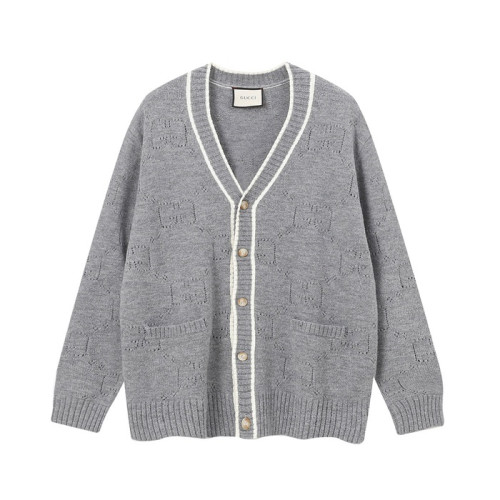 구찌 남/녀 브이넥 그레이 가디건 - Gucci Unisex Gray Cardigan - guc05214x