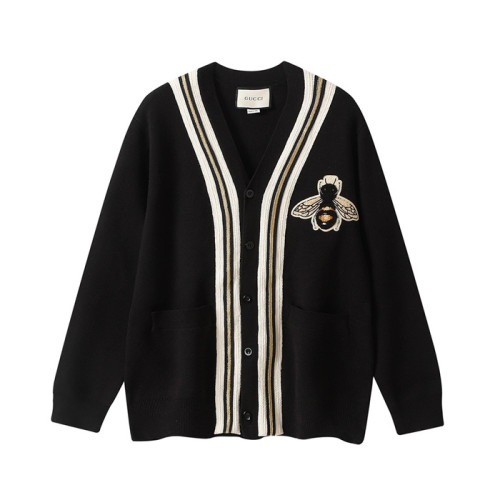 구찌 남/녀 브이넥 블랙 가디건 - Gucci Unisex Black Cardigan - guc05216x