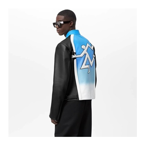 루이비통 남성 블루 가죽 자켓 - Louis vuitton Mens Blue Jackets - lou05308x