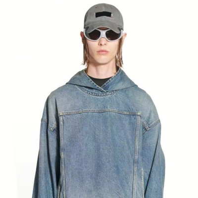 발렌시아가 남성 캐쥬얼 블루 후드티 - Balenciaga Mens Blue Hoodie - bal01711x