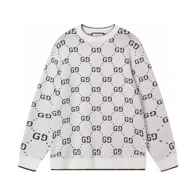 구찌 남성 화이트 크루넥 니트 - Gucci Mens White Knits - guc05245x