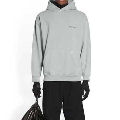 발렌시아가 남/녀 캐쥬얼 그레이 후드티 - Balenciaga Unisex Gray Hoodie - bal01722x