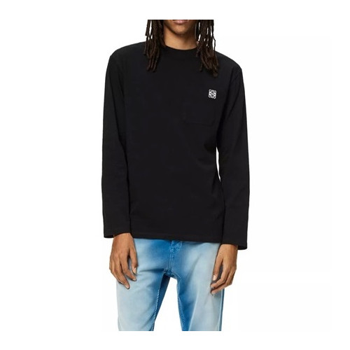 로에베 남성 클래식 블랙 맨투맨 - Loewe Mens Black Tshirts - loe0656x