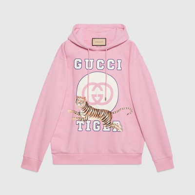 구찌 남/녀 트렌디 핑크 후드티 -  Gucci Unisex Pink Hoodie - guc05268x