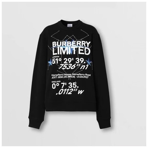 버버리 남성 크루넥 블랙 맨투맨 - Burberry Mens Black Tshirts - bur04551x