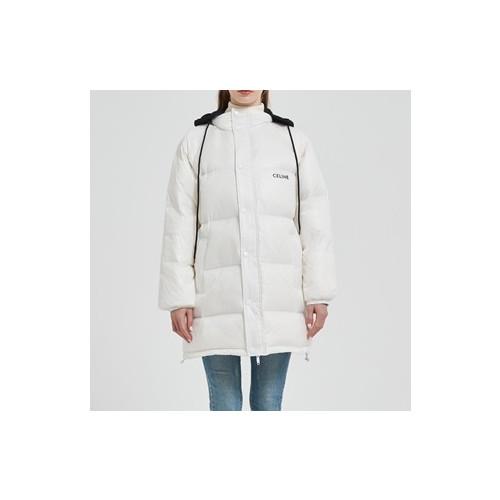 셀린느 여성 화이트 구스다운 롱패딩 - Celine Womens White Padding - cel0514x