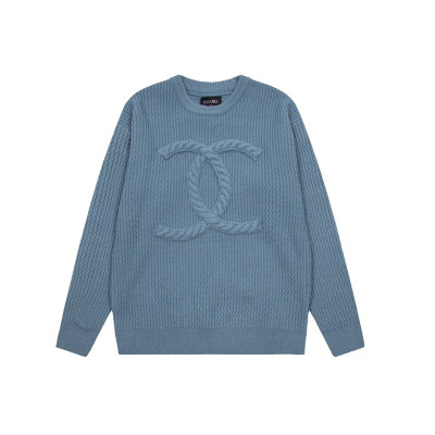 샤넬 남성 블루 크루넥 니트 - Chanel Mens Blue Knits - ch002x