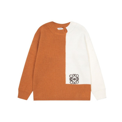 로에베 남성 오렌지 크루넥 스웨터 - Loewe Mens Orange Sweaters - loe0670x