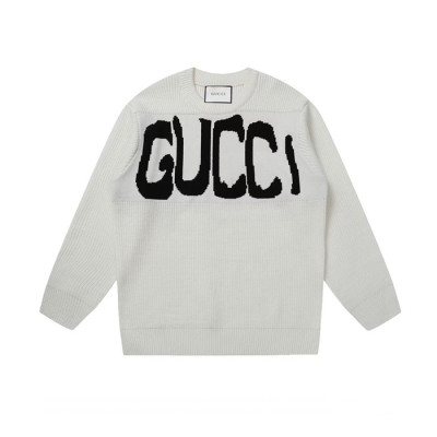 구찌 남성 화이트 크루넥 니트 - Gucci Mens White Knits - gu006x