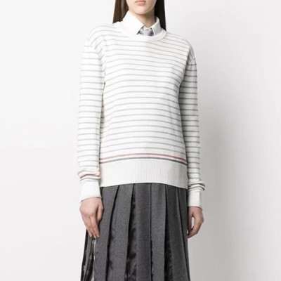 톰브라운 여성 화이트 크루넥 니트 - Thom Browne Womens White Knits - thom0662x