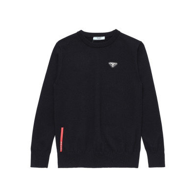 프라다 남성 크루넥 블랙 니트 - Prada Mens Black Knits - pra02885x