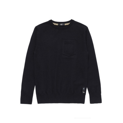 펜디 남성 트렌디 블랙 니트 - Fendi Mens Black Sweaters - fen01301x