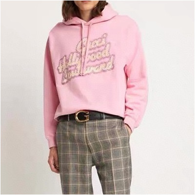 구찌 남/녀 트렌디 핑크 후드티 -  Gucci Unisex Pink Hoodie - gu0013x