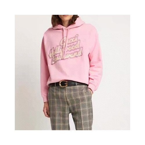 구찌 남/녀 트렌디 핑크 후드티 -  Gucci Unisex Pink Hoodie - gu0013x