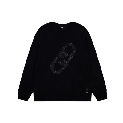 펜디 남성 트렌디 블랙 니트 - Fendi Mens Black Sweaters - fen01307x