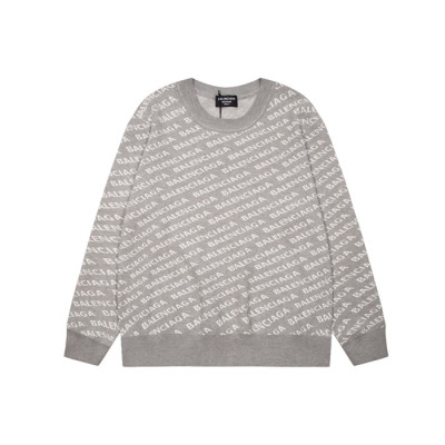 발렌시아가 남성 그레이 크루넥 니트 - Balenciaga Mens Gray Knits - bal01742x