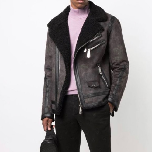 필립플레인 남성 그레이 가죽 자켓 - Philipp Plein Mens Gray Jackets - phi0173x