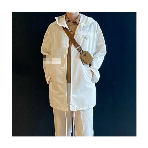 프라다 남성 화이트 후드 코트 - Prada Mens White Coats - pr13x