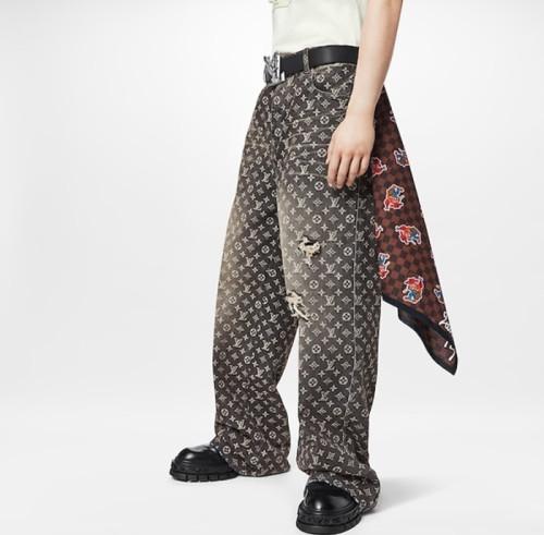 루이비통 남성 캐쥬얼 블랙 청바지 - Louis vuitton Mens Black Jeans - lv43x