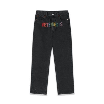 베트멍 남성 블랙 청바지 - Vetements Mens Black Pants - vet310x