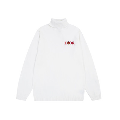 디올 남성 화이트 터틀넥 스웨터 - Dior Mens White Sweaters - di04x