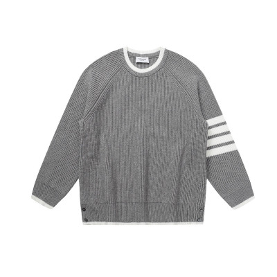 톰브라운 남성 그레이 크루넥 니트 - Thom Browne Mens Gray Knits - th04x