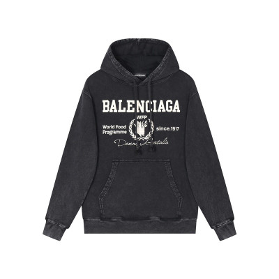 발렌시아가 남/녀 캐쥬얼 블랙 후드티 - Balenciaga Unisex Black Hoodie - ba07x