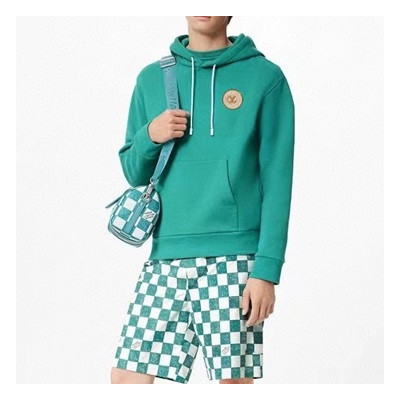 루이비통 남자 블루 후드티 - Louis vuitton Mens Blue Hoodie - lv133x