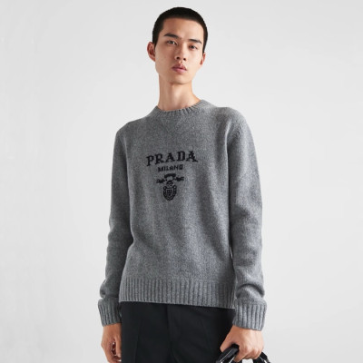 프라다 남성 라운드 니트 - Prada Mens Gray Knits - pr27x