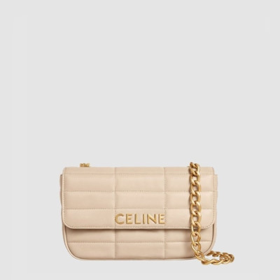 셀린느 여성 모노크롬 마틀라세 체인 숄더백 - Celine Womens Monochrome Matelassé Chain Shoulder Bag - ce07x