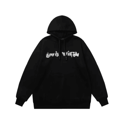 루이비통 남자 블랙  후드티 - Louis vuitton Mens Black Hoodie - lv148x