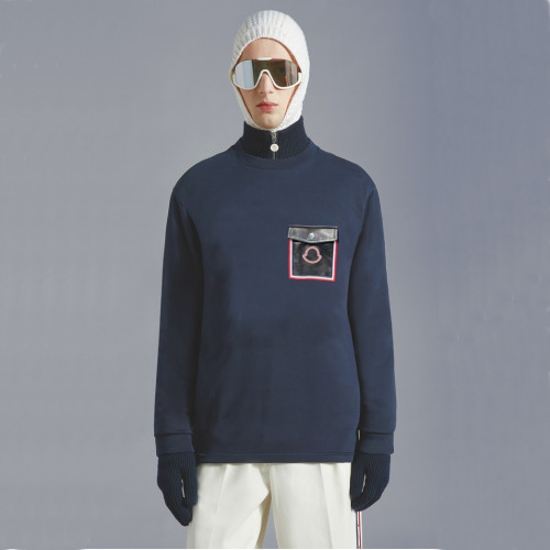 몽클레어 남성 네이비 크루넥 긴팔티 - Moncler Mens Navy Tshirts - mo55x