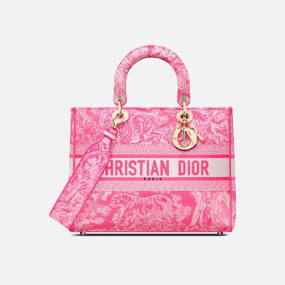 디올 여성 핑크 레이디백 - Dior Womens Pink Lady Bag - di87x