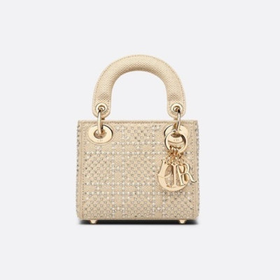 디올 여성 미니 크림 레이디백 - Dior Womens Cream Lady Bag - di95x