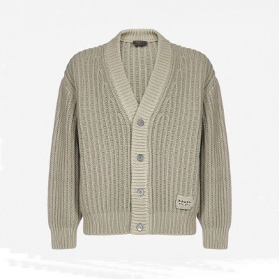 프라다 남성 베이지 브이넥 가디건 - Prada Mens Beige Cardigan - pr42x