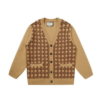 구찌 남/녀 브이넥 카멜 가디건 - Gucci Unisex Camel Cardigan - gu97x