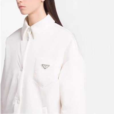 프라다 남/녀 다운 화이트 자켓 - Prada Unisex White Jackets - pr43x