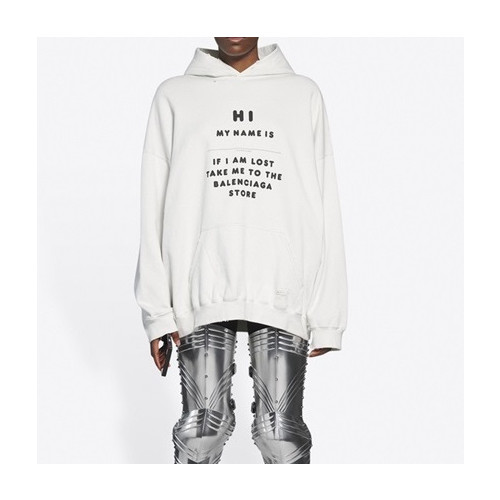 발렌시아가 남/녀 화이트 후드티 - Balenciaga Unisex White Hoodie - ba20x