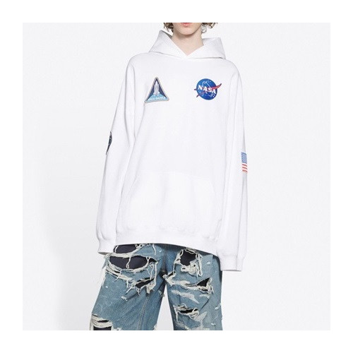 발렌시아가 남/녀 화이트 후드티 - Balenciaga Unisex White Hoodie - ba21x