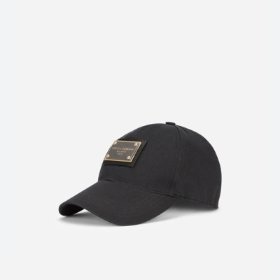 돌체앤가바나 남/녀 블랙 캡 - Dolce&Gabbana Unisex Black Cap - dol384x