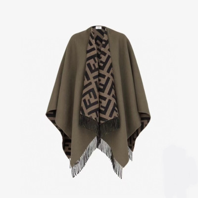 펜디 여성 카키 판쵸 - Fendi Womens Khaki Pancho - fe19x